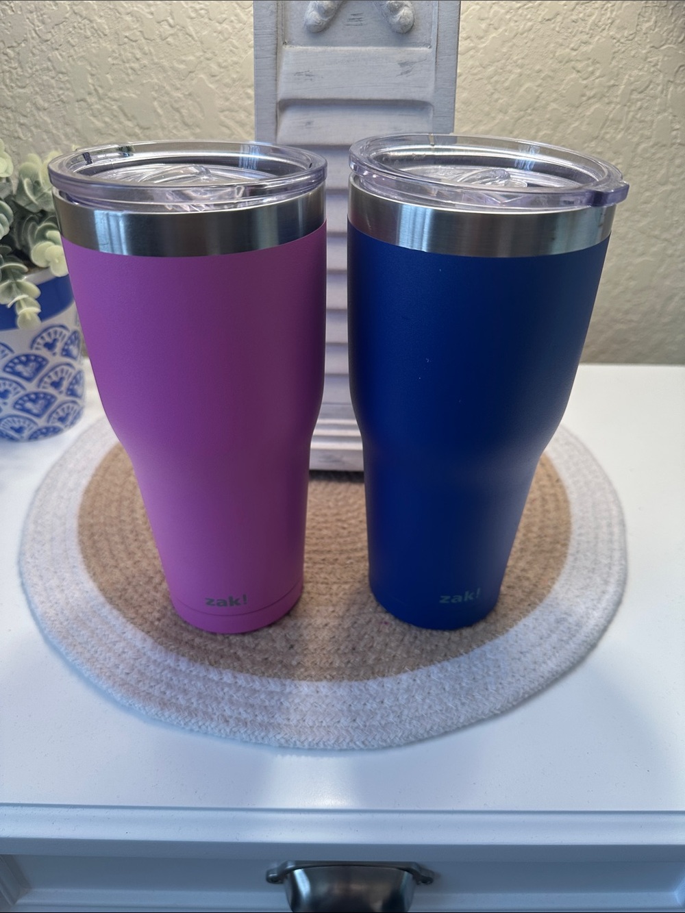 zak! Pink & Blue Insulated Stainless Steel Travel Tumblers - Set of 2